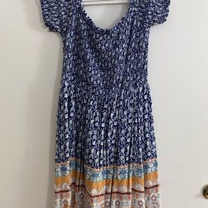 Floral Blue and Yellow Dress